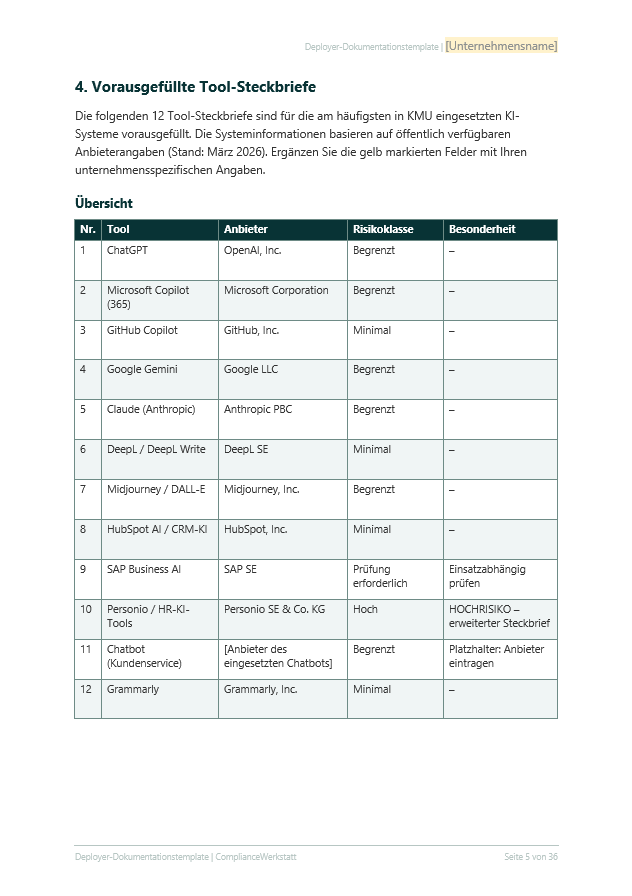 Deployer-Dokumentationstemplate – Thumbnail 4