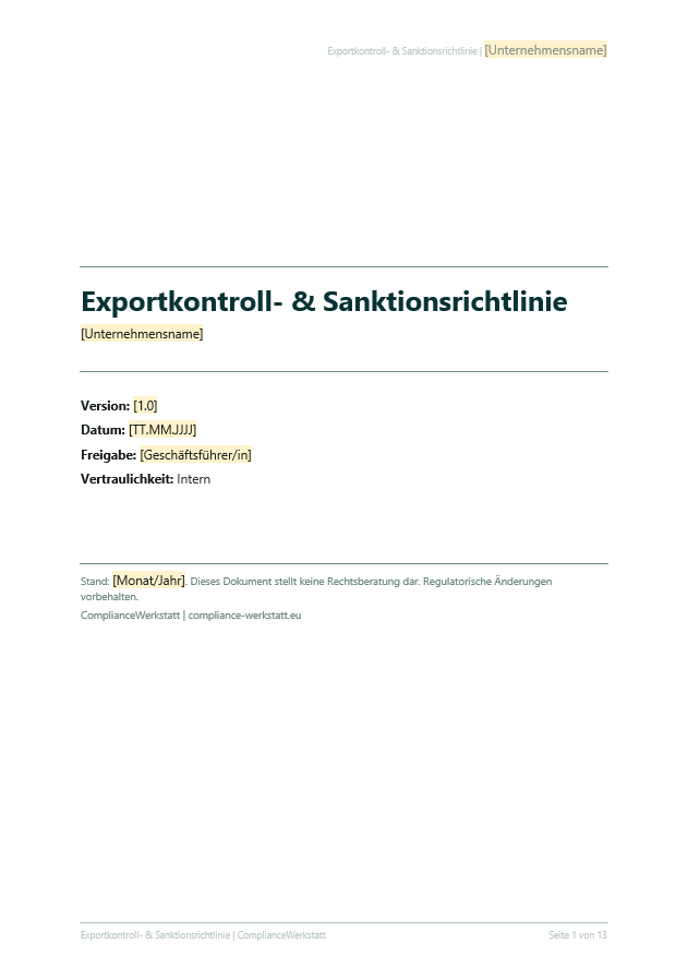 Exportkontrolle & Sanktionen Richtlinie – Thumbnail 2