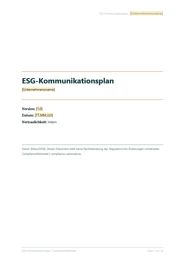 ESG-Kommunikationsplan