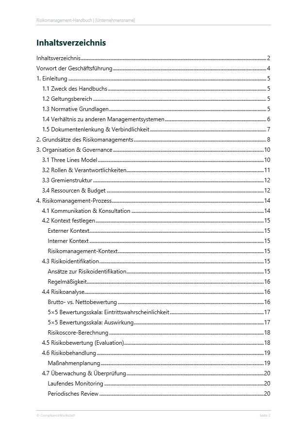 Risikomanagement-Handbuch Vorlage – Thumbnail 3