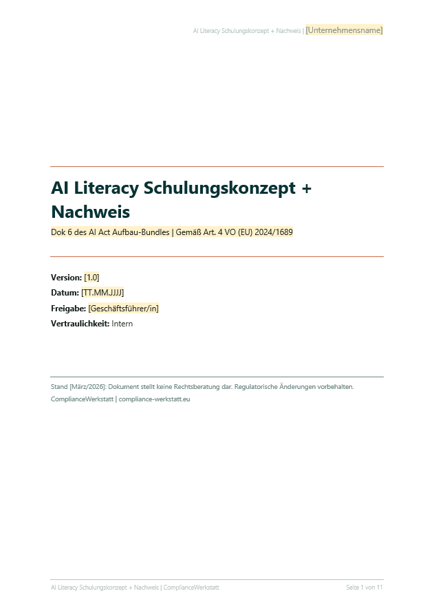 EU AI Act: AI Literacy Schulungskonzept