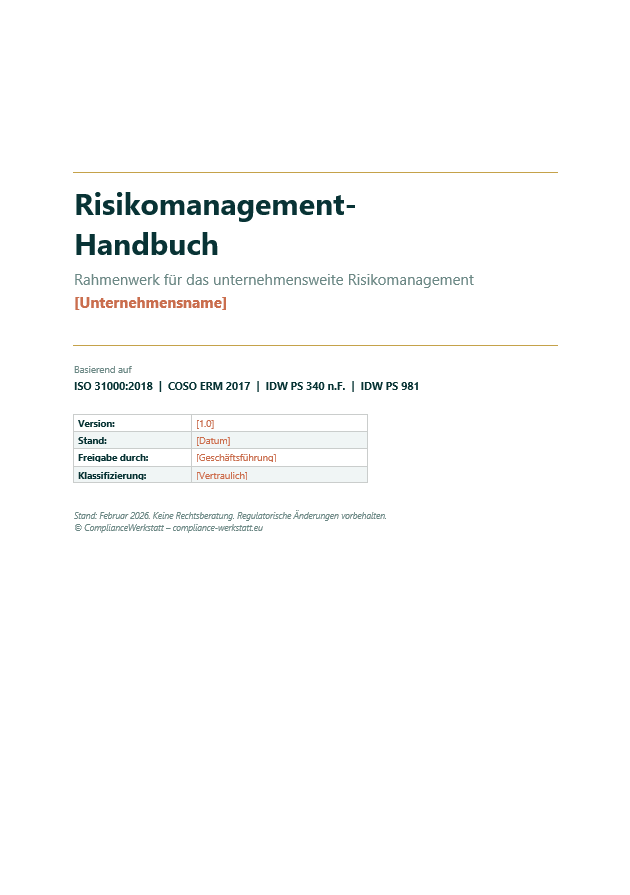 Risikomanagement-Handbuch Vorlage